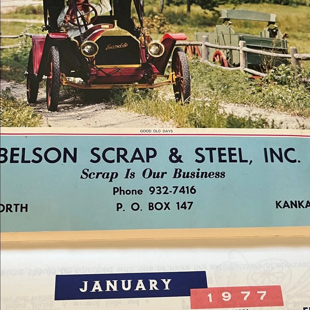 Vtg 1977 Benson Scrap & Steel Advertising Calendar Kankakee, IL 70s Ephemera